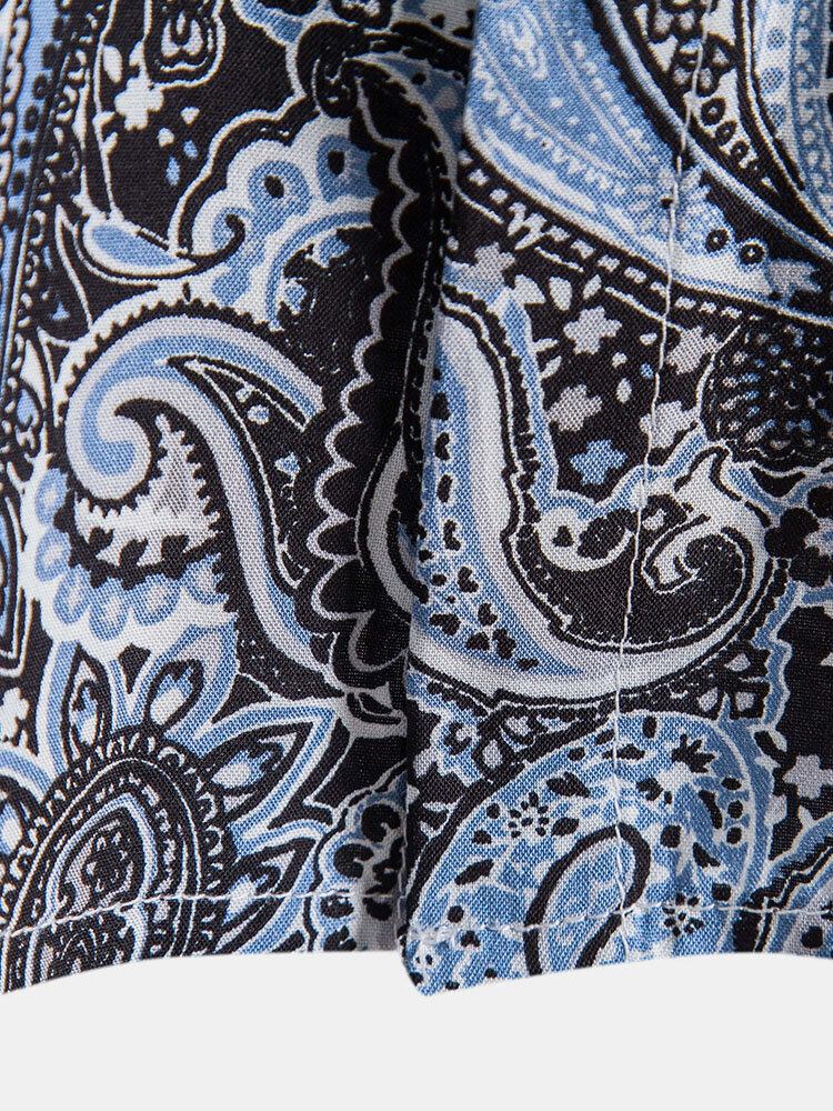 Kortærmede Skjorter I Etnisk Stil Til Mænd All Over Paisley Print