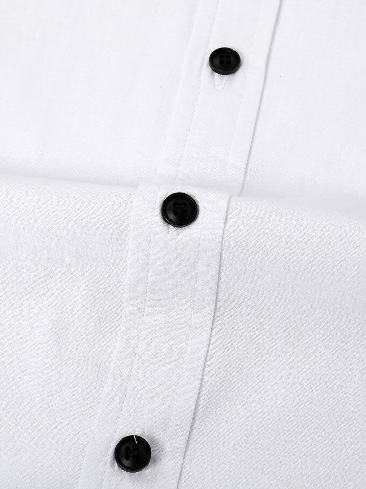 Mænd Ensfarvet Forreste Button Casual Kortærmede Street Shirts