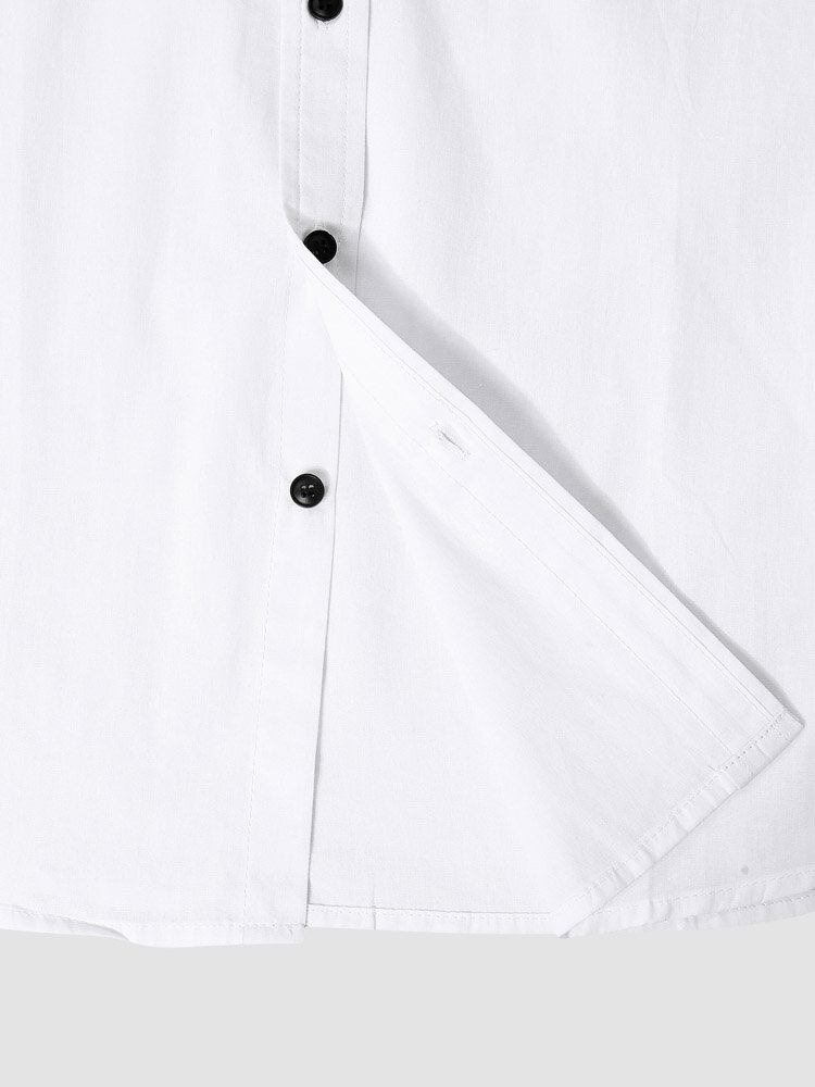 Mænd Ensfarvet Forreste Button Casual Kortærmede Street Shirts