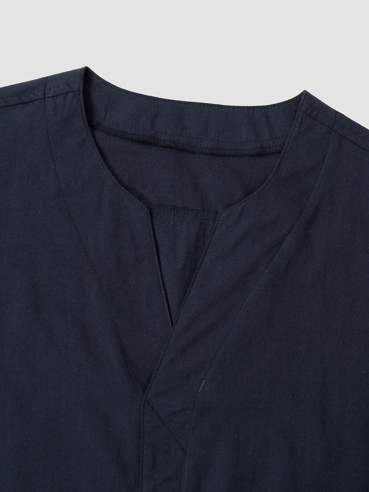 Mænd Ensfarvet Hem Manchet Casual Kortærmede Street Shirts