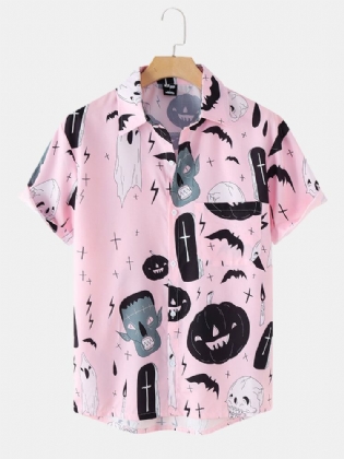 Mænd Halloween Ghost Pumpkin Pattern Funny Shirt