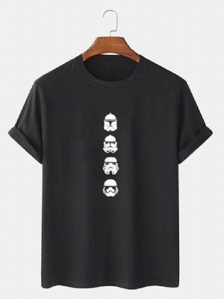 Mænd Hjelm Print Kortærmet Rundhals Star Wars Casual T-shirts