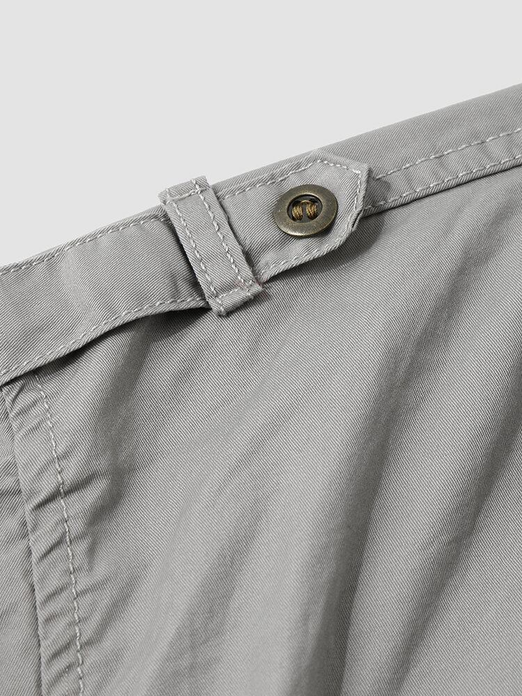 Mænd Plain Color Flad Pocket Button Kortærmede Casual Skjorter