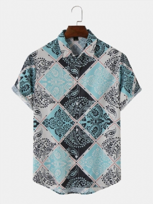 Mænd Tørklæde Paisley Print Kortærmede Casual Skjorter