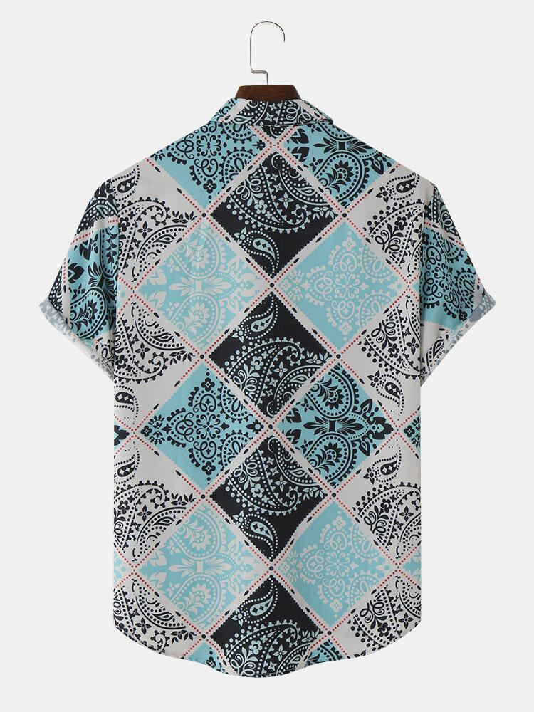 Mænd Tørklæde Paisley Print Kortærmede Casual Skjorter