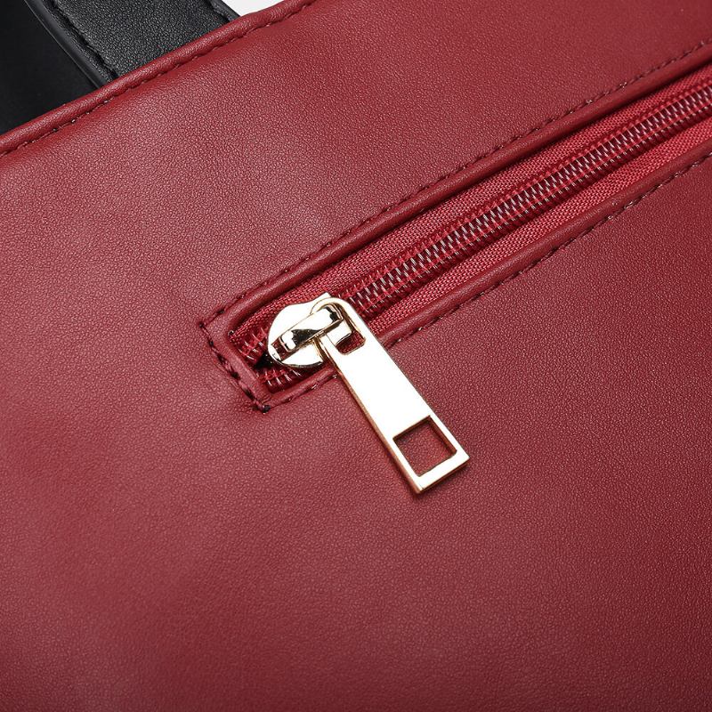 Kvinder Imiteret Læder Tegneserie Sort Kat Mønster Multi-bære Håndtaske Crossbody Taske Satchel Taske