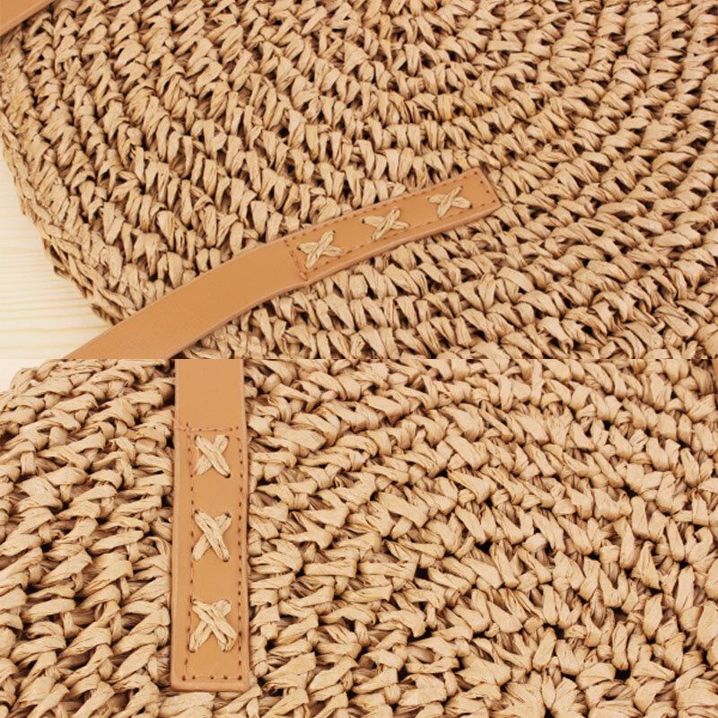 Kvinder Simplicity Stripe Straw Taske Håndtasker Tote Retro Beach Bag