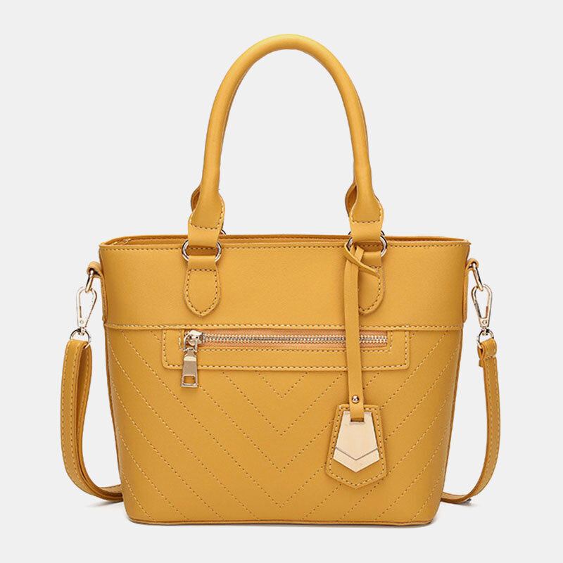 Kvinder Solid Commuter Satchel Crossbody Taske Skuldertaske Håndtaske