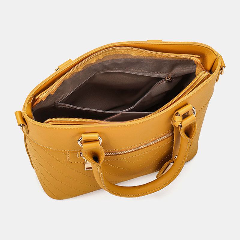 Kvinder Solid Commuter Satchel Crossbody Taske Skuldertaske Håndtaske