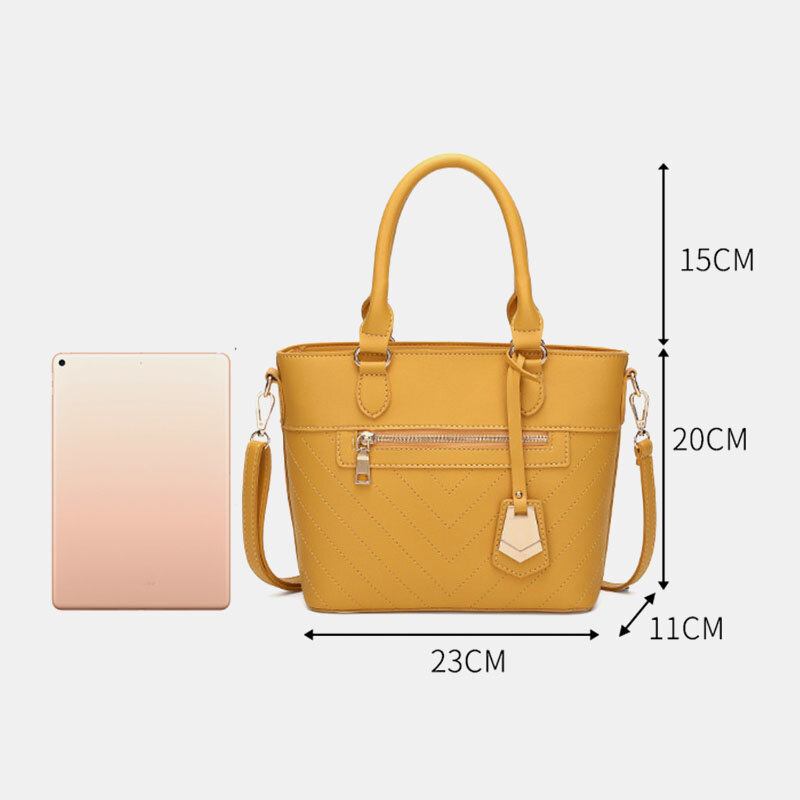 Kvinder Solid Commuter Satchel Crossbody Taske Skuldertaske Håndtaske