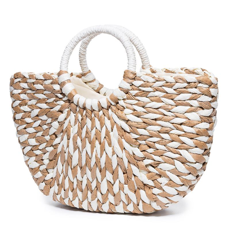 Kvinder Sommer Straw Taske Håndtaske Outdoor Casual Taske Håndtag Satchel