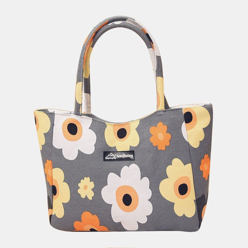 Kvinder Vandtæt Flower Stripe Håndtaske Tote Med Stor Kapacitet