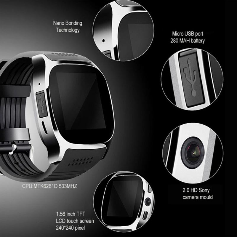 3 Farver Ips Silikone Herre Casual Sports Multifunktionelt Smart Wearable Watch Digital Watch