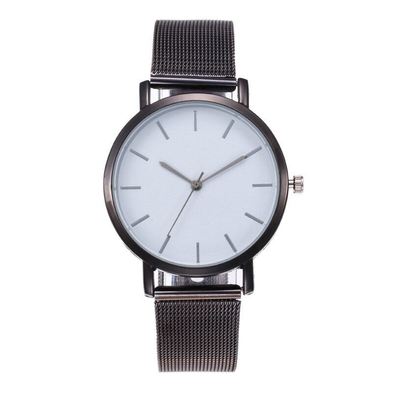 Casual Business Dame Watch Fuld Legering Case Mesh Band No Number Dial Quartz Watch