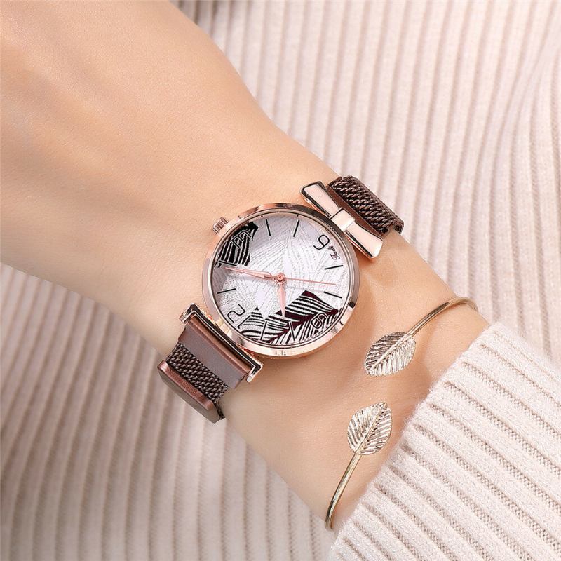 Casual Style Dame Armbåndsur Moderigtigt Fuldt Steel Quartz Watch