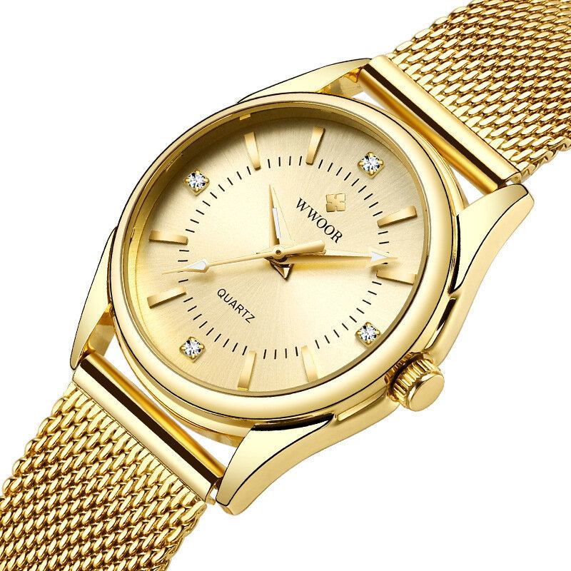 Casual Style Dame Armbåndsur Small Dial Display Fuldt Stål Quartz Watch