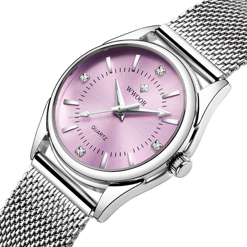 Casual Style Dame Armbåndsur Small Dial Display Fuldt Stål Quartz Watch