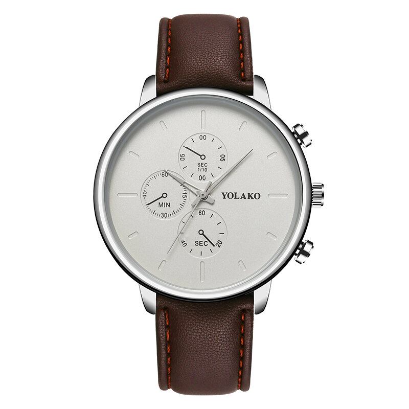 Casual Style Læderrem Fahsion Herre Business Watch Quartz Watch