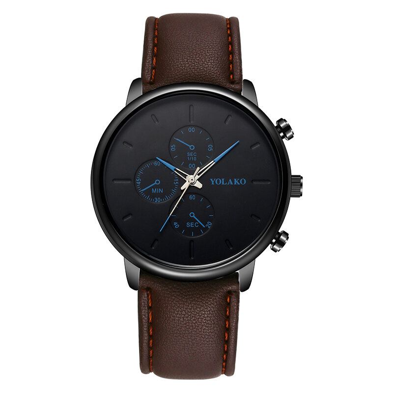 Casual Style Læderrem Fahsion Herre Business Watch Quartz Watch