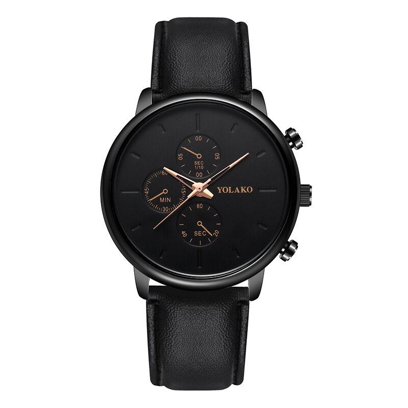 Casual Style Læderrem Fahsion Herre Business Watch Quartz Watch