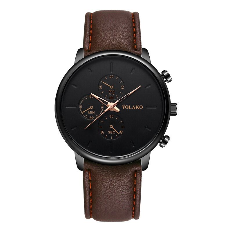 Casual Style Læderrem Fahsion Herre Business Watch Quartz Watch