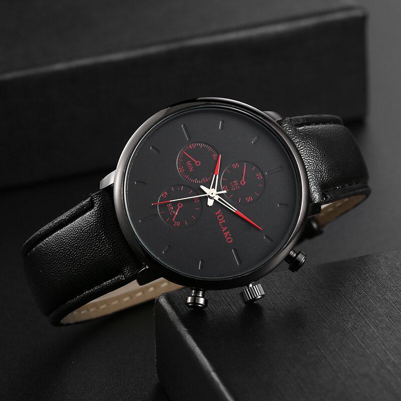 Casual Style Læderrem Fahsion Herre Business Watch Quartz Watch