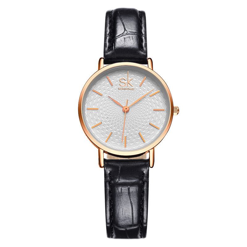 Casual Style Ultra Tyndt Damearmbåndsur Mesh Steel Band Quartz Watch