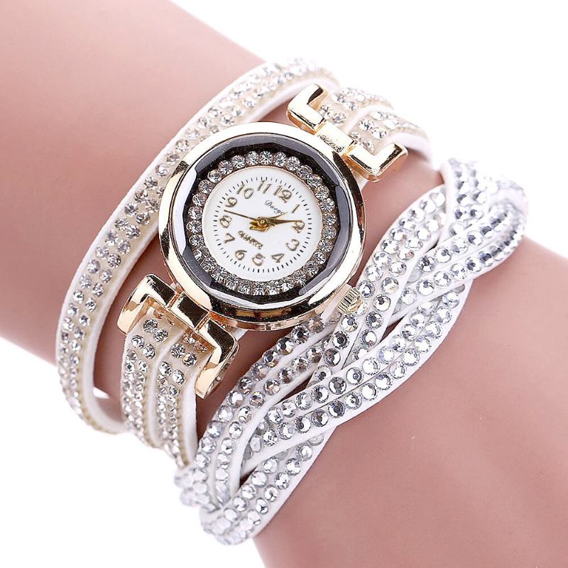 Crystal Retro Style Dame Armbånd Ur Kjole Quartz Ure