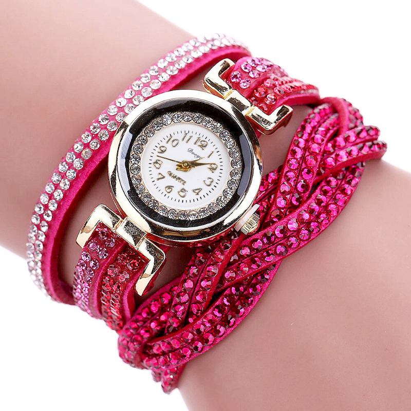 Crystal Retro Style Dame Armbånd Ur Kjole Quartz Ure