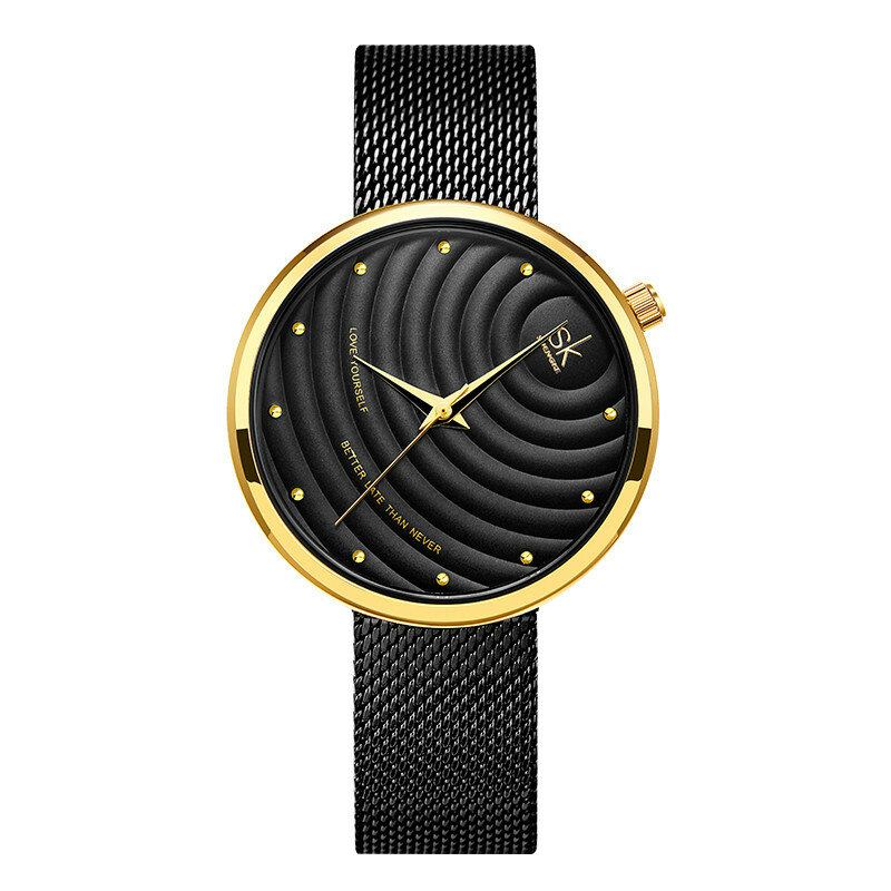 Damemode Fuld Stålrem Simple Dial Watch Quartz Watch