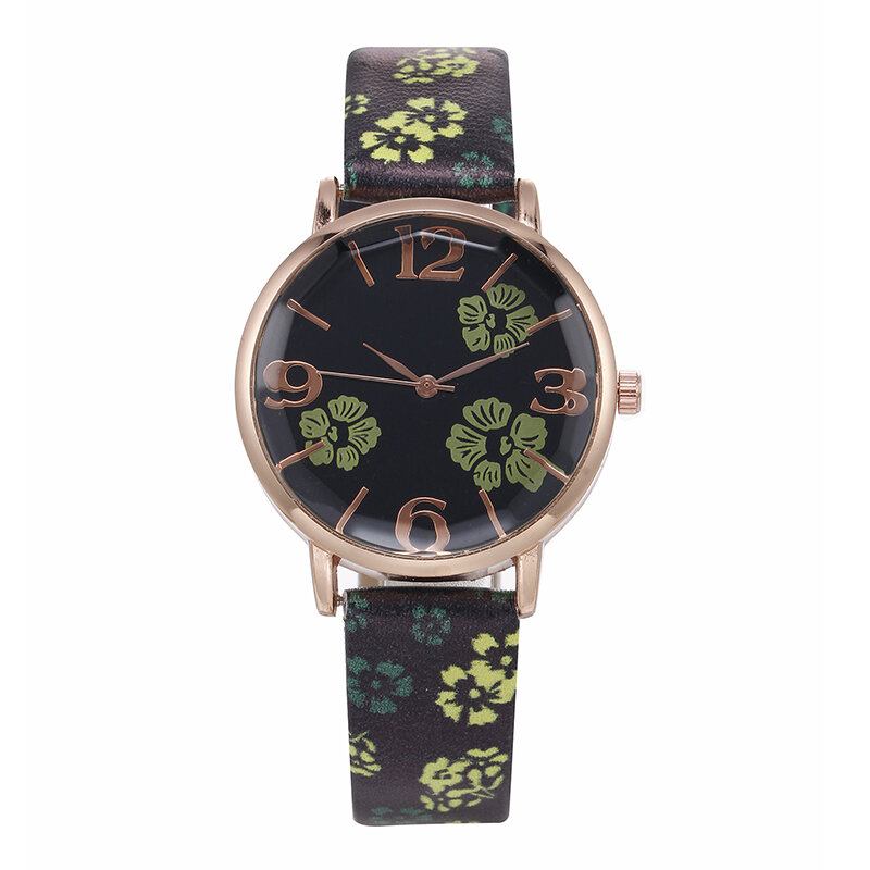 Deffrun Retro Stil Blomsterprintede Kvinder Armbåndsur Kinesisk Stil Kvartsure