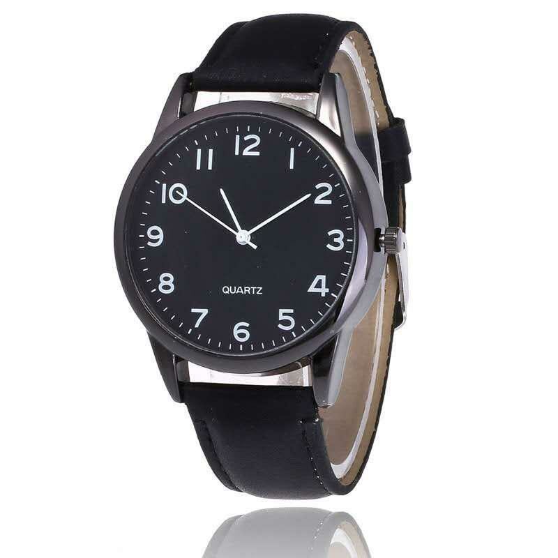 Denton Sidpega Fashion Simple Læderrem Herre Quartz Watch