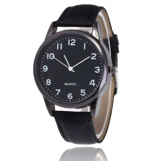 Denton Sidpega Fashion Simple Læderrem Herre Quartz Watch