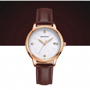 Elegant Design Damearmbåndsur Datovisning Quartz Watch