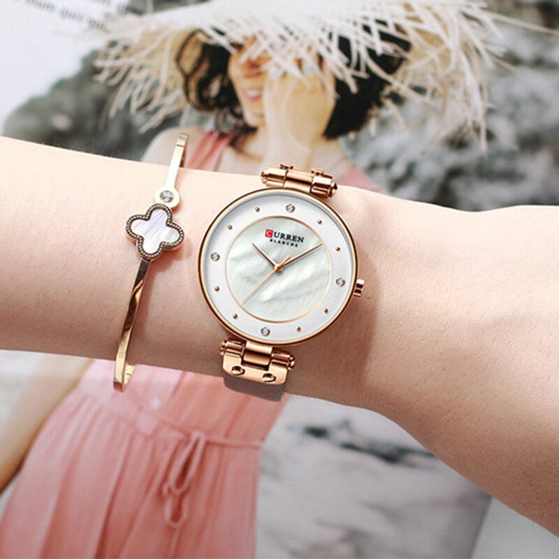 Fashion Crystal Casual Casual Dial Kvinder Quartz Watch