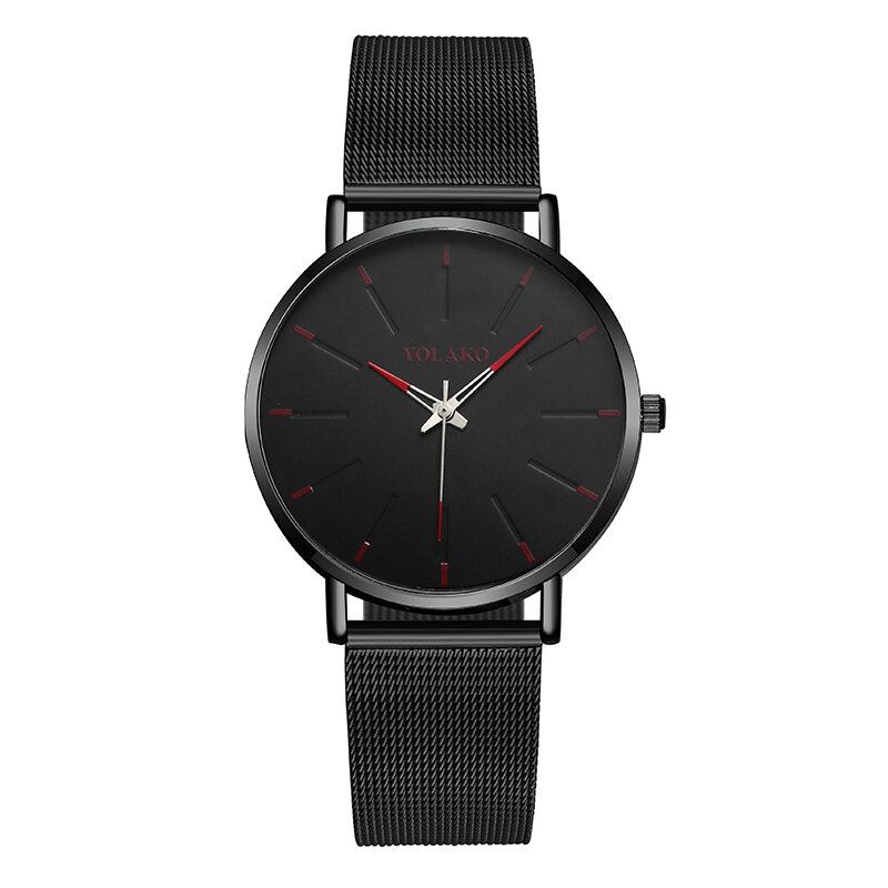 Fashion Mesh Stålrem Causal Style Simple Dial Herreur Quartz Watch