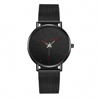 Fashion Mesh Stålrem Causal Style Simple Dial Herreur Quartz Watch