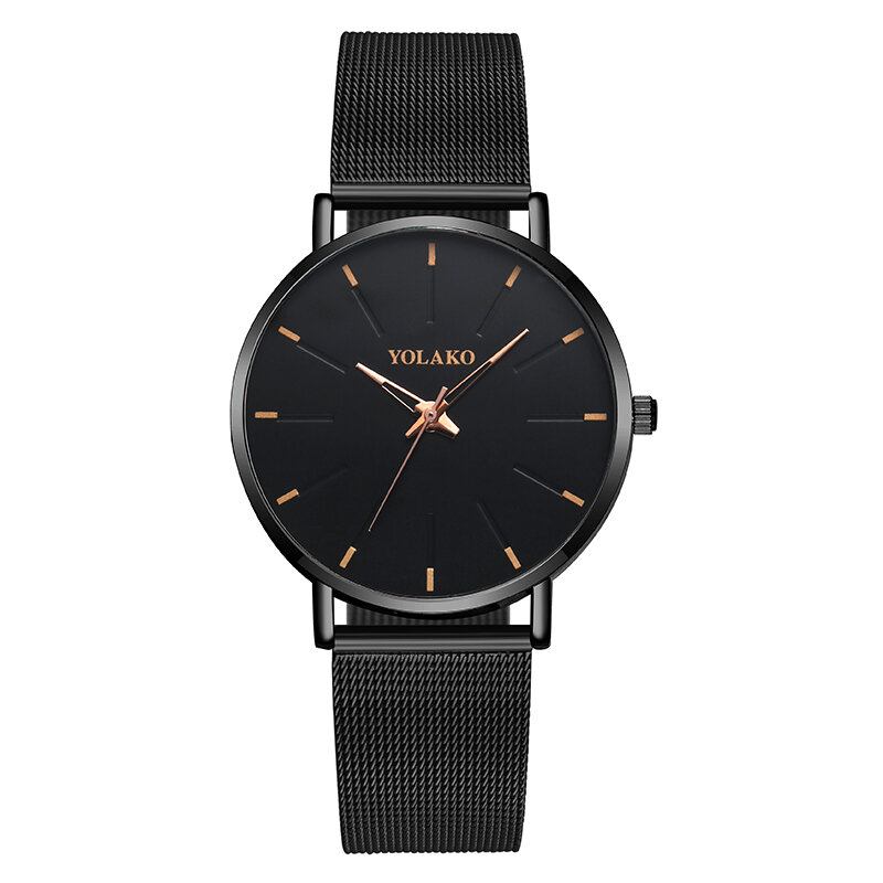 Fashion Mesh Stålrem Causal Style Simple Dial Herreur Quartz Watch