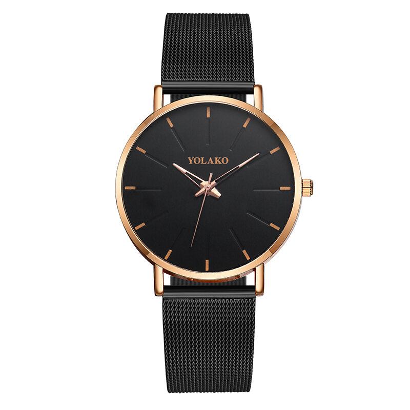 Fashion Mesh Stålrem Causal Style Simple Dial Herreur Quartz Watch