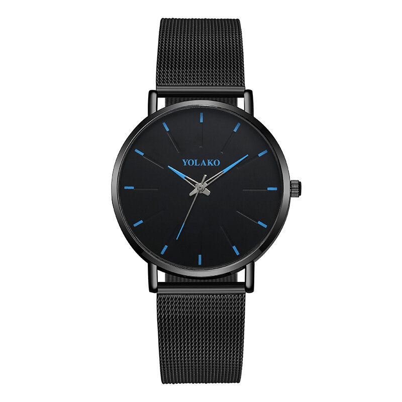 Fashion Mesh Stålrem Causal Style Simple Dial Herreur Quartz Watch