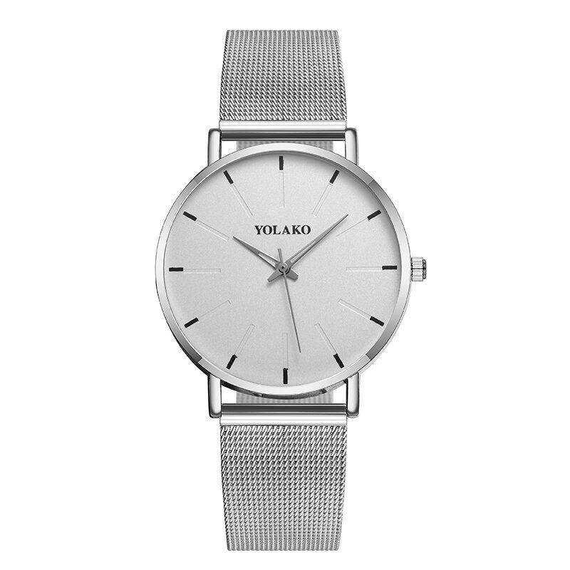 Fashion Mesh Stålrem Causal Style Simple Dial Herreur Quartz Watch