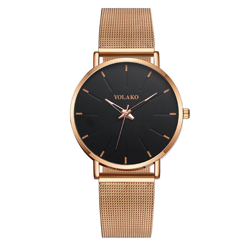 Fashion Mesh Stålrem Causal Style Simple Dial Herreur Quartz Watch