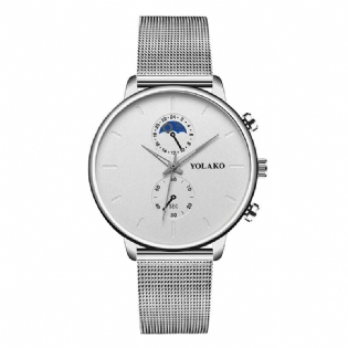 Fashion Mesh Strap Mænd Vandtæt Business Style Watch Quartz Watch