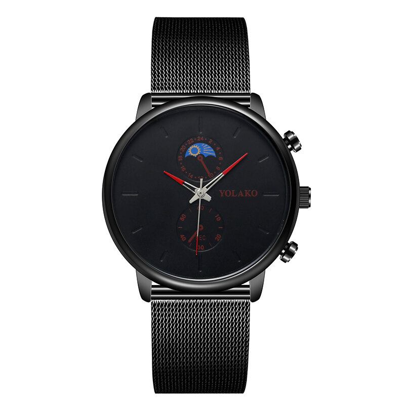 Fashion Mesh Strap Mænd Vandtæt Business Style Watch Quartz Watch