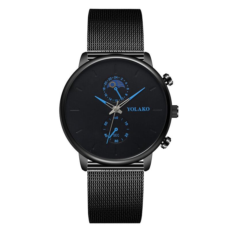 Fashion Mesh Strap Mænd Vandtæt Business Style Watch Quartz Watch