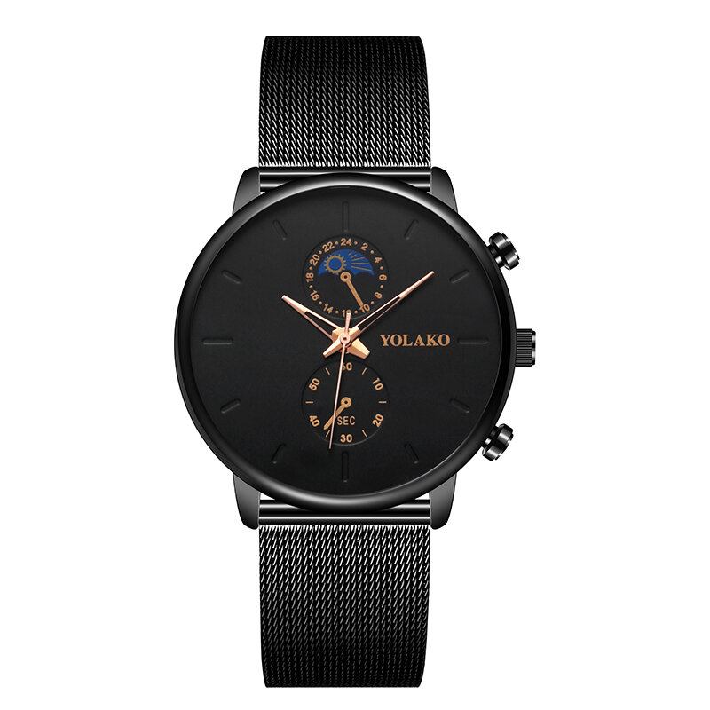 Fashion Mesh Strap Mænd Vandtæt Business Style Watch Quartz Watch