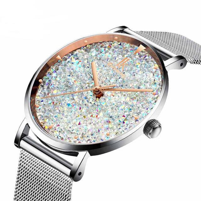 Fashion Style Gypsophila Dial Magnetic Dame Watch Ultra Thin Quartz Watch