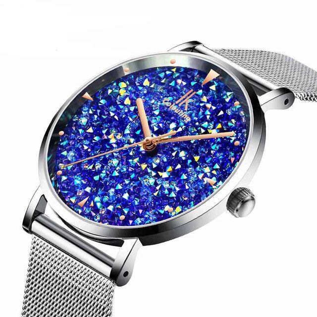 Fashion Style Gypsophila Dial Magnetic Dame Watch Ultra Thin Quartz Watch