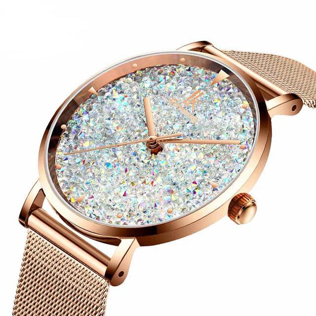 Fashion Style Gypsophila Dial Magnetic Dame Watch Ultra Thin Quartz Watch