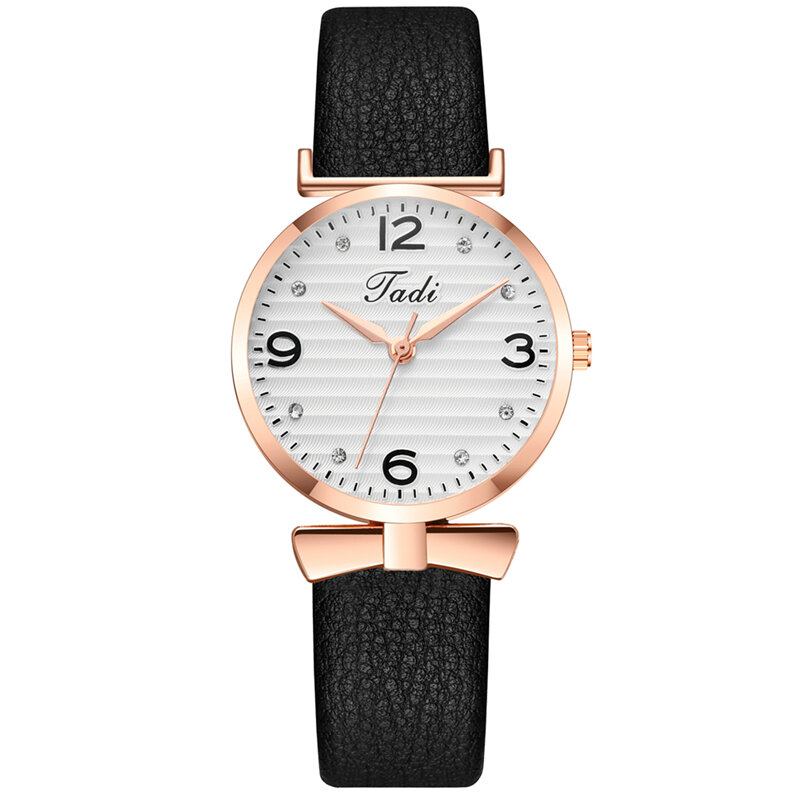 Fritid Sport Kvinder Elegante Ure Læderbånd Arabertal Stor Trehåndsskive Quartz Watch